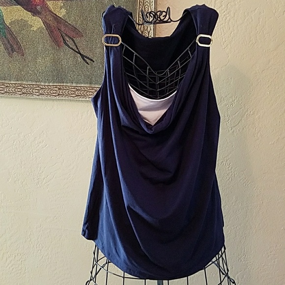 Jones New York Tops - Women's navy blue tank top Jones New York XL